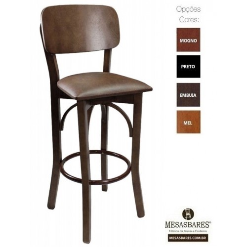 Conjunto Bistrô Mesa 60 cm Com 2 Banquetas Anatômicas Com Estofado Mel- Cod: 80563